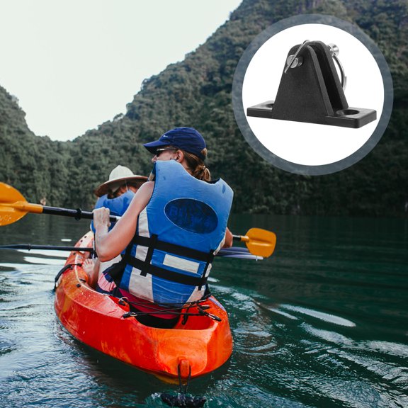 ELAYARD Boat Bimini Deck Hinge Set Black Nylon with Stainless Steel Pin for Marine