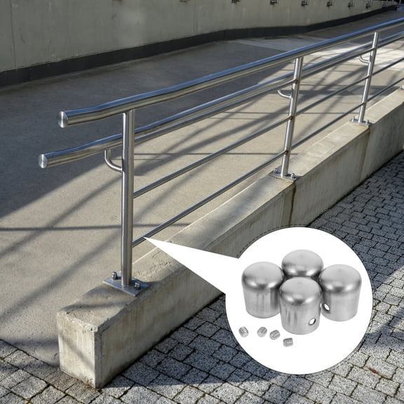 ELAYARD 4-Pack Stainless Steel Stair Handrail End Caps, and Easy to Install for Secure Staircase Finishing