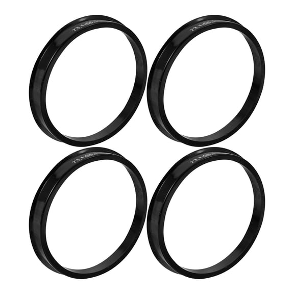 ELAYARD 4Pcs Black Car Hub Rings Replacement Metal Hub Bore Adapters for Wheels