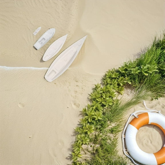 ELAYARD Durable White Plastic Sailboat Figurines for DIY Projects, Versatile Use, 4Pcs