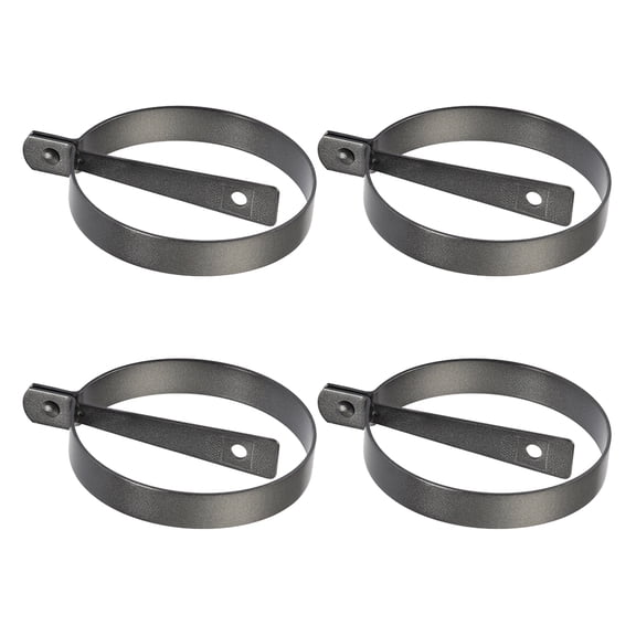 ELAYARD 4-Pack Black Carbon Steel Molds and Fried for Easy Breakfast Cooking and Food Preparation