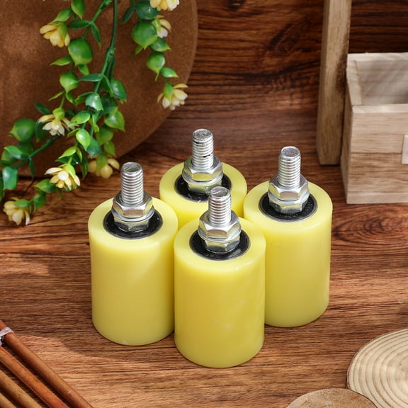 ELAYARD 4Pcs Nylon Rail Door Wheel Light Yellow Sliding Door Wheel for Courtyard Gates