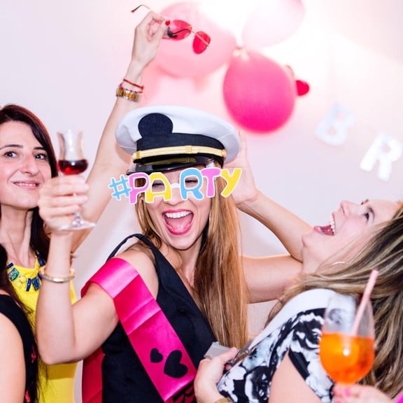 ELAYARD 4Pcs Funny Glasses Party Photo Booth Props Multi Color Plastic for Birthday Wedding Beach