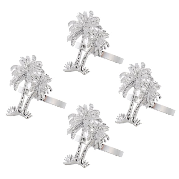 ELAYARD Set of 4 Stylish Alloy Palm Tree Napkin for Home, Party, Hotel Table Decoration and Dining Accessories