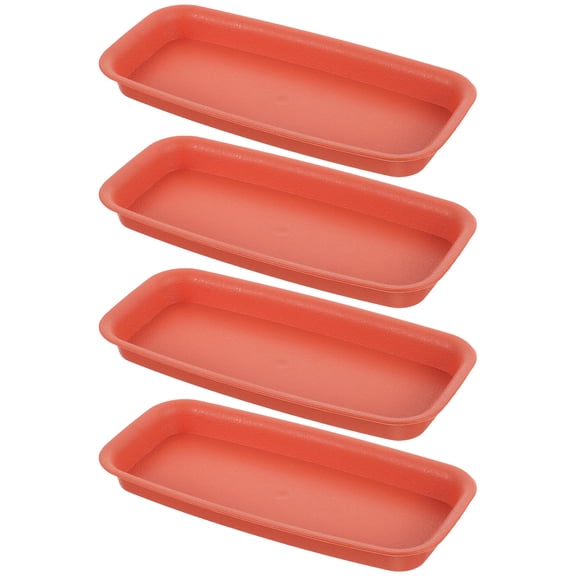 ELAYARD Set of 4 Rectangular Plant Drip Trays for Outdoor Gardening, Flower Pots, and Patio