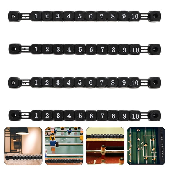 ELAYARD 4-Pack Professional Black Scorekeeper Bar Plastic Scoring Counters for Sports and Game Use
