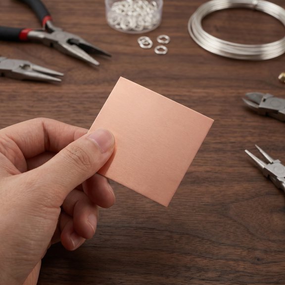 ELAYARD 4Pcs Pure Copper Metal Sheets for Jewelry Making and Decorative Crafts