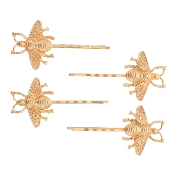 ELAYARD 4Pcs Realistic Bee Hair Accessories Set Golden Zinc Alloy Hairpins for Decoration