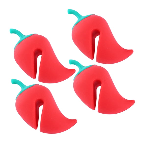 ELAYARD 4Pcs Red Silicone Pot Lid Clips Spill Proof Pan Covers Steam Release Kitchen Cooking Tools