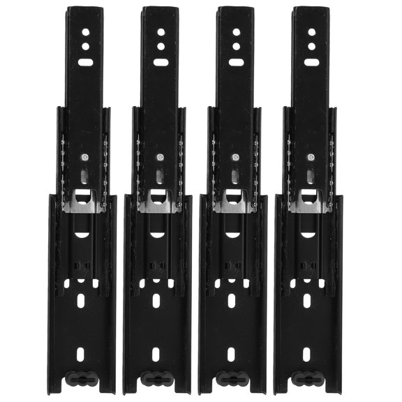 ELAYARD 4-Pack Heavy Duty Black Steel Side Mount Drawer Slides Replacement for Home and Office Drawers