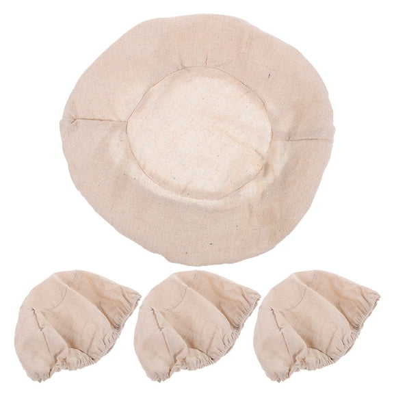 ELAYARD 4Pcs Reusable Cotton Linen Bread Basket Cloth Liners for Baking Dough and Sourdough