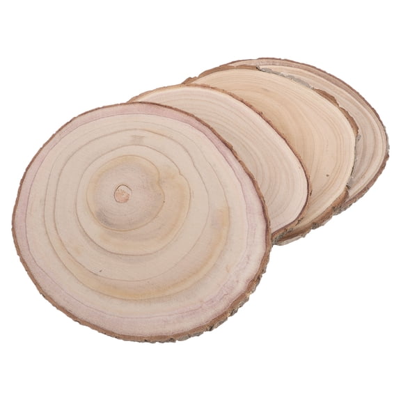 ELAYARD 4Pcs Round Coffee Wood Discs Versatile Craft Base for Centerpieces Table and Party Decoration