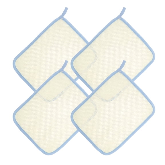 ELAYARD Exfoliating Washcloths Beige Nylon Double Layer Soap Foaming Net for Cleansing 4Pcs