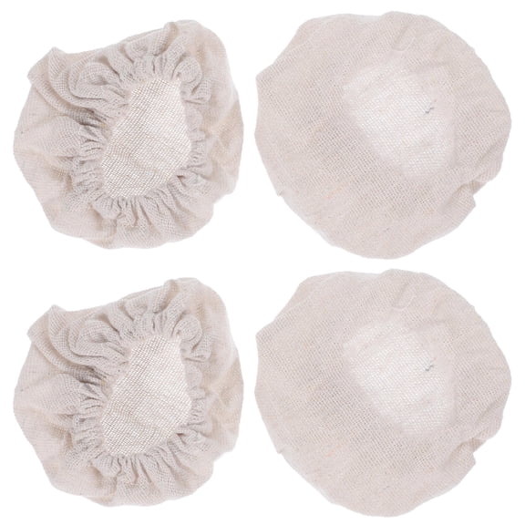 ELAYARD 4Pcs Jar Cloth Covers Beige for Wide Mouth Fermentation Bottles Multipurpose and Reusable