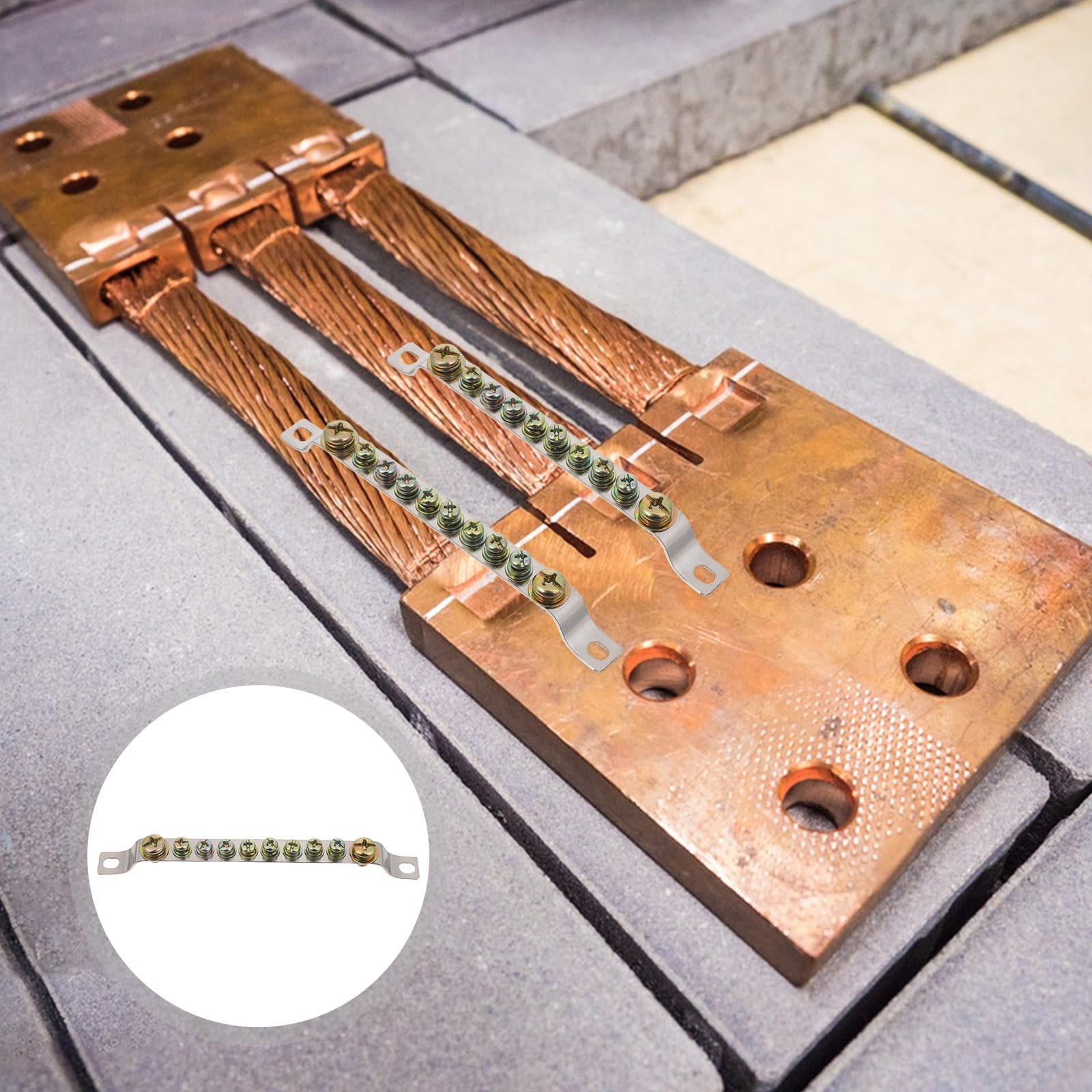 ELAYARD Heavy Duty Copper Grounding Terminal Block for Industrial and Home Electrical Wiring Applications