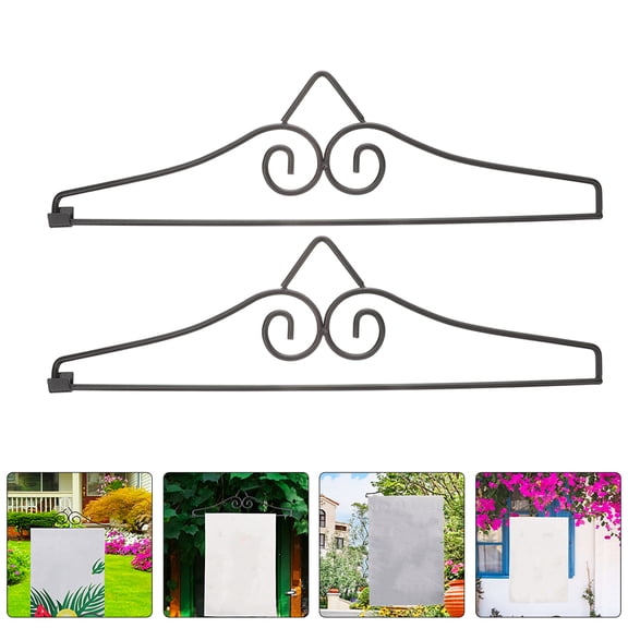 ELAYARD 4-Pack Black Metal Garden Flag Holders for Porch and Lawn Display, Easy to Install Outdoor Decorative Flag Stands