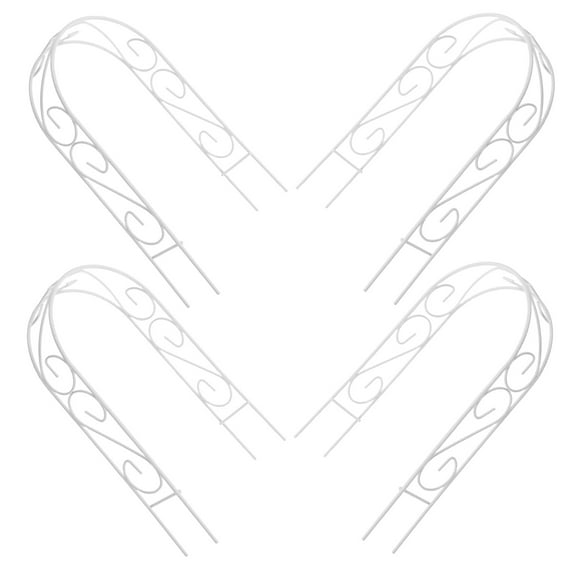 ELAYARD 4-Piece White Iron Arch Trellis for Potted Plants with Vintage Design, Ideal for Climbing Vines and Garden Decor