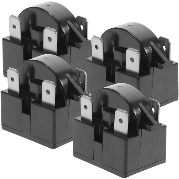 ELAYARD 4-Pack Refrigerator Start Relay for Compact Cooler, ABS Material, Easy to Install Replacement Part