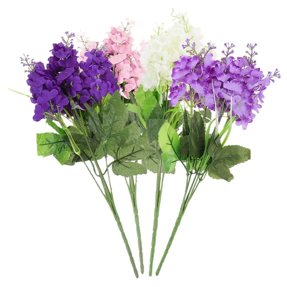 ELAYARD 4-Pack Weatherproof Artificial Hyacinth Flowers, Realistic Faux Blooms for Outdoor, Wedding, Festival & Home Decoration