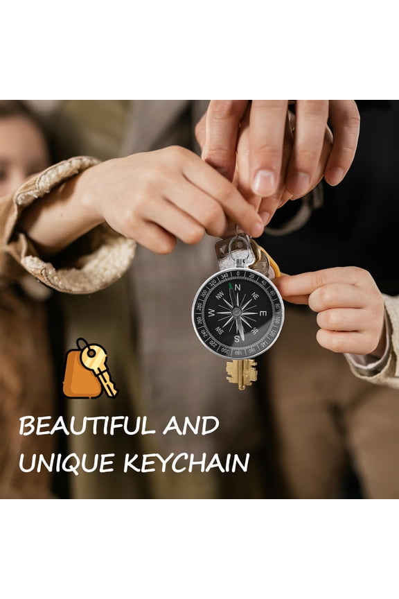 4Pcs Portable Keychain Compass Aluminum Alloy Compact Navigation Pendant for Outdoor