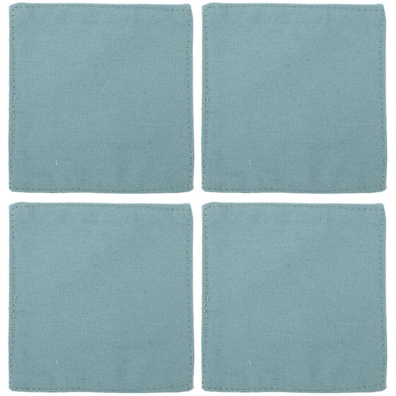 ELAYARD Sky-Blue Water Absorbent Canvas Coasters for Coffee Table 4Pcs