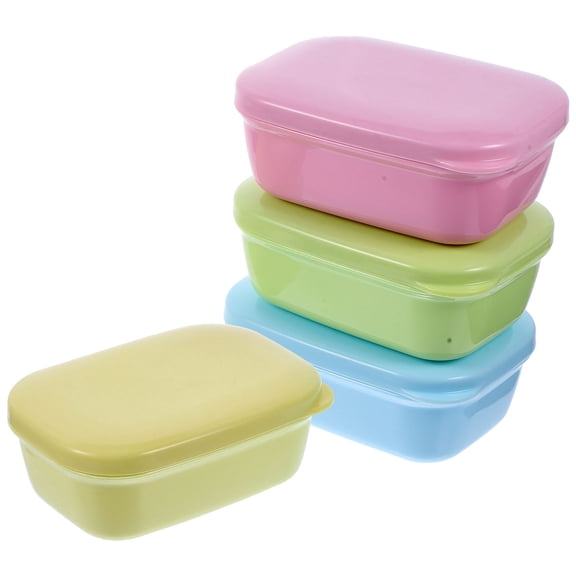 ELAYARD 4-Pack Portable Travel Soap Holder Case with Lid, Bar Soap Container for Home and Outdoor Use