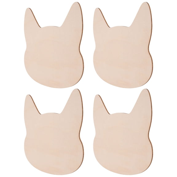 ELAYARD Cutout Shapes Crafts Wooden Slices Wood Color Adults DIY Christmas 4Pcs