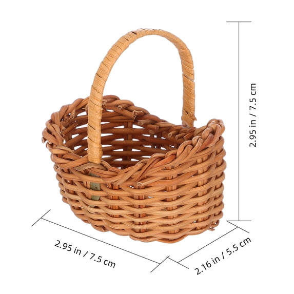 ELAYARD Small Wicker Baskets Light Brown Rustic Design for Storage 4Pcs