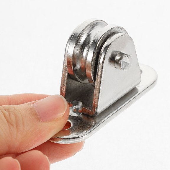 ELAYARD 4Sets Plated Silver Lifting Rope Pulley Block with Durable Iron Construction for Smooth Operation