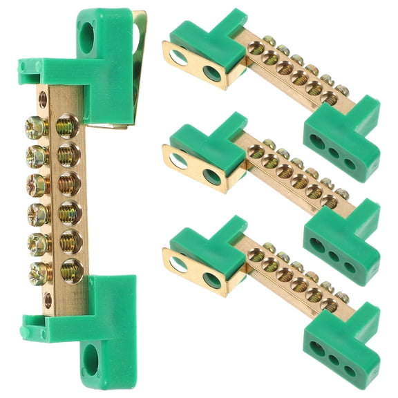 ELAYARD Copper Electrical Grounding Bar 6 Positions High Conductivity Compact Design Green