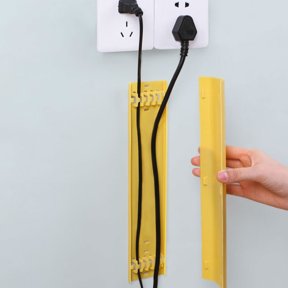 ELAYARD 4-Pack Cable Storage Boxes Wire Organizers for Desk, PP Material, Yellow, Home and Office Cord Management