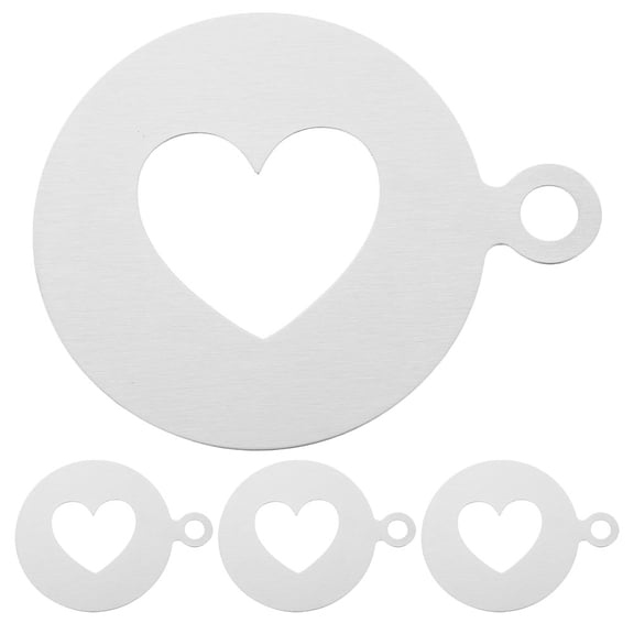 ELAYARD 4-Pack Reusable Stainless Steel Coffee Stencils for Latte Art, Cappuccino, Hot Chocolate, and Various Hot Beverages