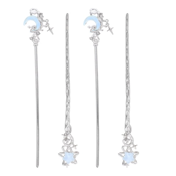 ELAYARD Vintage Hair Pins Metal Chinese Tassel Design for Formal Outfits 4Pcs