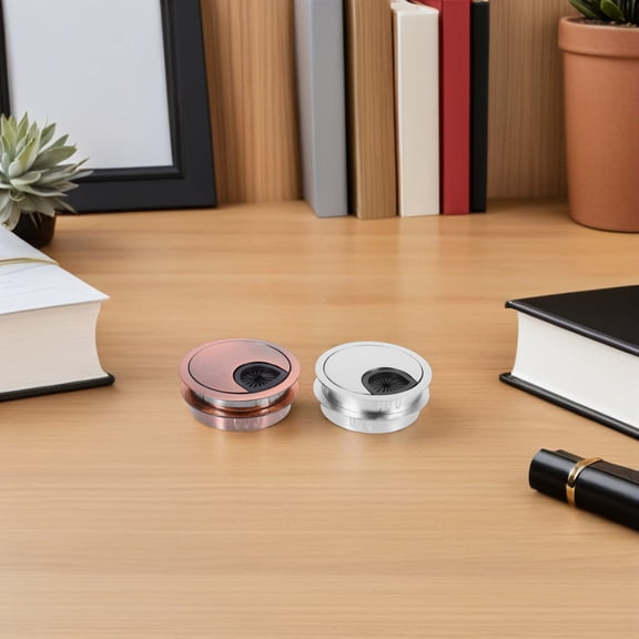 ELAYARD 4Pcs Desk Cable Pass Through Cable Routing Covers Zinc Alloy re Multi for Workstation