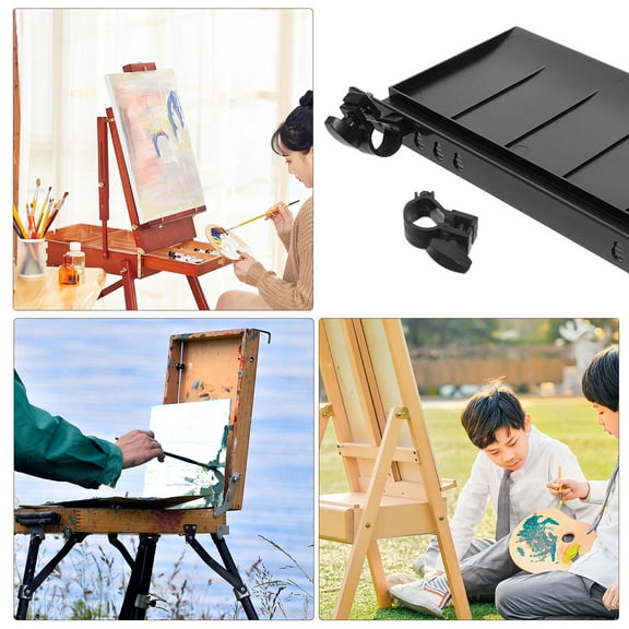 ELAYARD 4Pcs Easel Sliding Brackets Black Plastic Accessories for Painting Stand