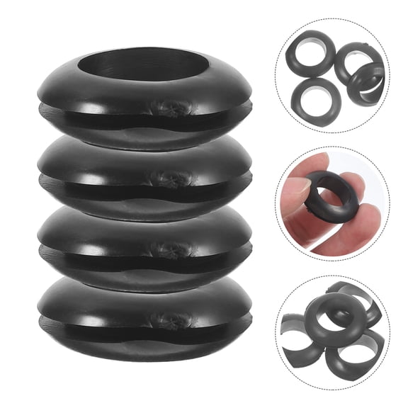 ELAYARD 4Pcs Black Rubber Grommet Wire Protector with Sealing Gasket for Electrical Use