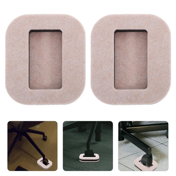 ELAYARD 4Pcs Khaki Rubber Furniture Feet Cups Felt Chair Stoppers for Hardwood Floor Protection