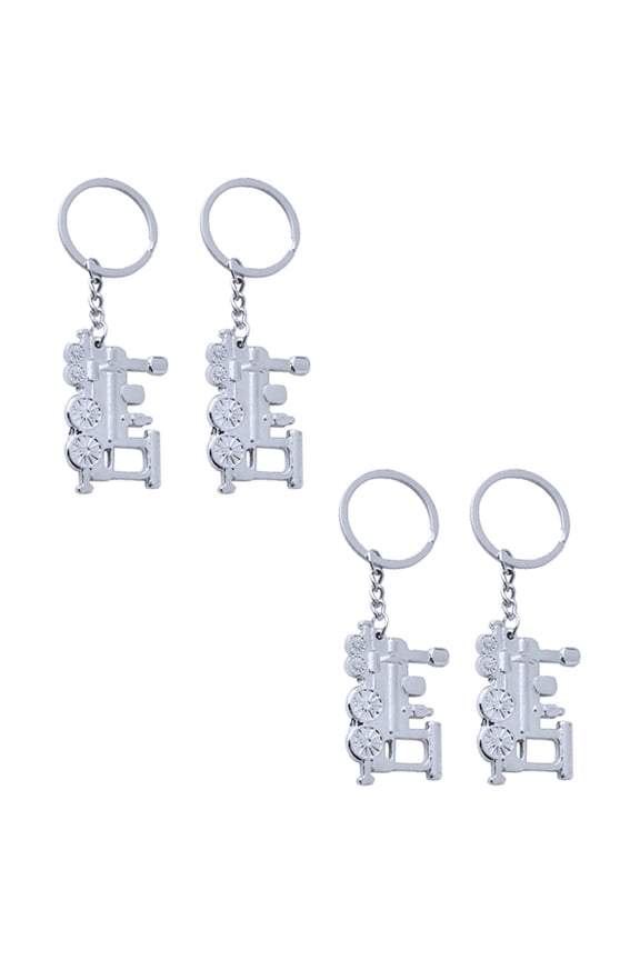 4-Pack Locomotive Keychain Set Zinc Alloy Keys for Everyday Use and Giving