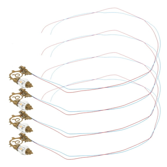 ELAYARD 4pcs Mini House Wall Lights Miniature Wall Sconce Abs Lighting Miniature Decorations Indoor Decoration