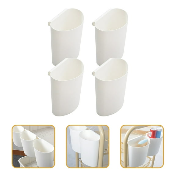 ELAYARD 4pcs Woven Storage Baskets White PP Storage for General Users