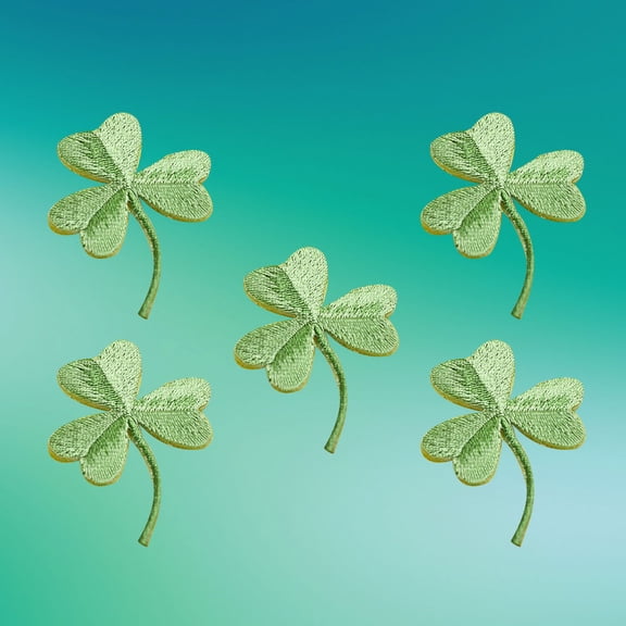 ELAYARD 5Pcs Hot Melt Adhesive Green Cloth Patch Leaf Design for Clothing Hat Bag Decoration