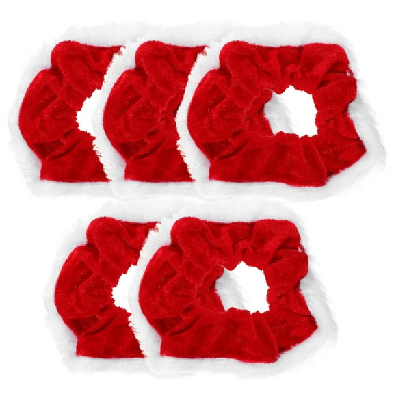 ELAYARD 5Pcs Red Velvet Hair Scrunchies Hair Elastic Ties Ponytail Holder for Decoration