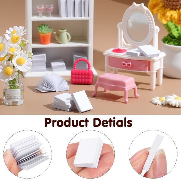 ELAYARD 50 Pcs Mini Blank Notebooks Tiny Books for Crafts, Projects, Displays, Scrapbooking, and Paper Art