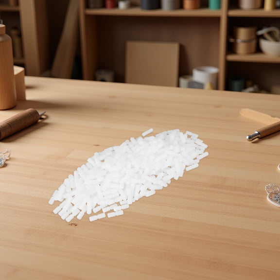 ELAYARD 500Pcs White Double Threaded Dowels Plastic Furniture Connectors for Cabinet Shelf Support and Board Joiner
