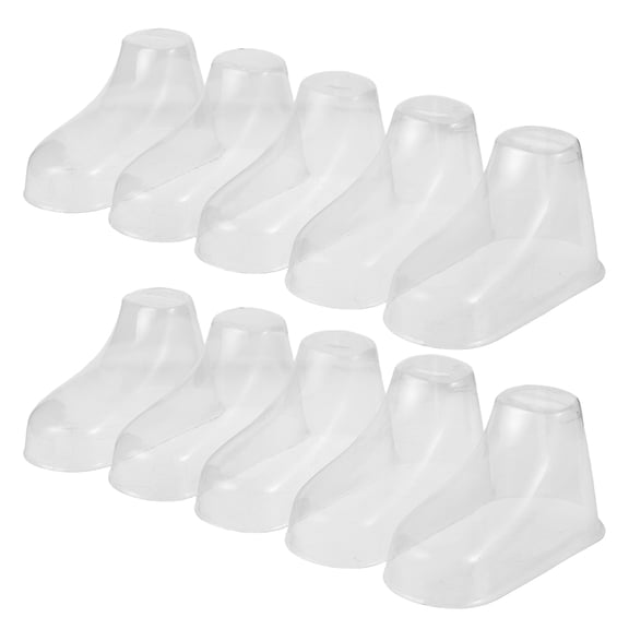 ELAYARD Shoe Display Stand Foot Shaped Transparent PVC 50Pcs Travel Use Support