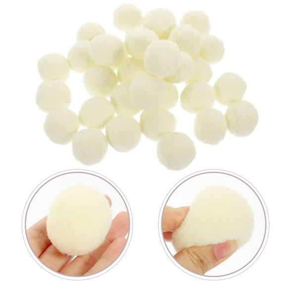 ELAYARD Artificial White Pom Poms for Crafting and Decoration, 50Pcs