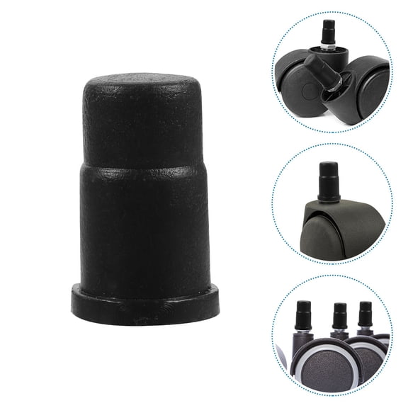 ELAYARD 50Pcs Wear Resistant Black Caster Sleeve Inserts for Wooden Furniture Legs