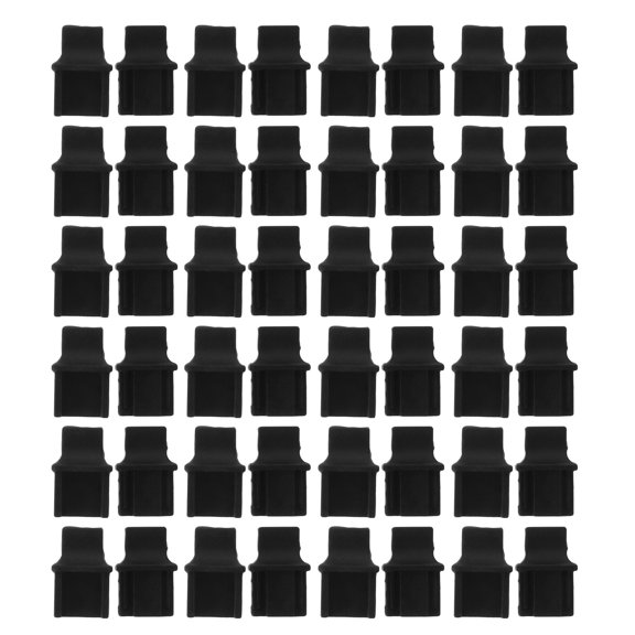 ELAYARD 50Pcs Black Silicone Ethernet Cable Plug Covers Anti Dust Plugs for Network Jack Protection