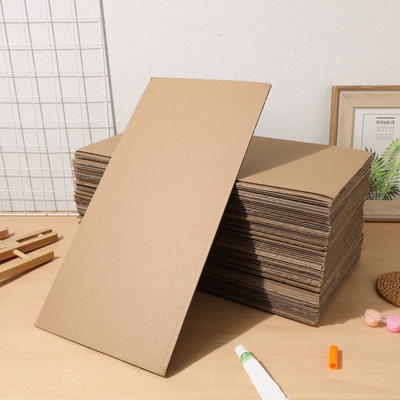 ELAYARD 50Pcs Corrugated Paperboard Sheets Khaki Reusable Protective Packaging for Shipping