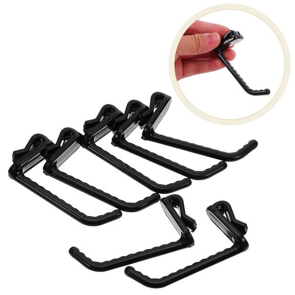 ELAYARD 50Pcs Display Hooks for Grid Wall Hanging Storage Black Plastic Load Bearing
